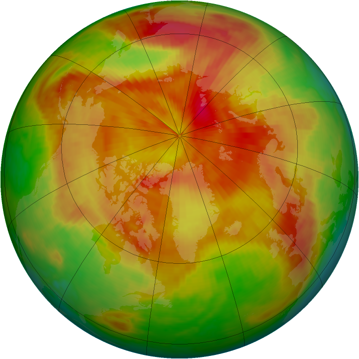 Arctic ozone map for 18 April 1986